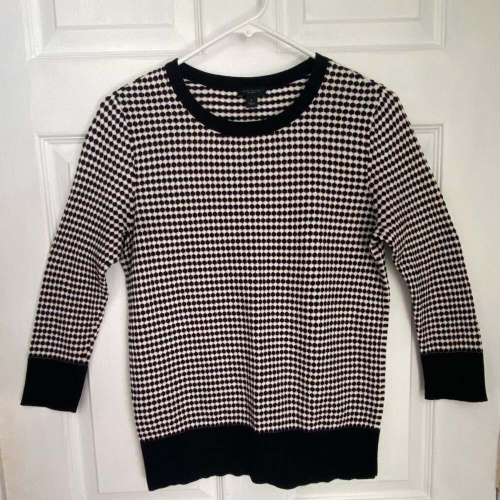 Sweater,Ann Taylor Factory Size M Black White